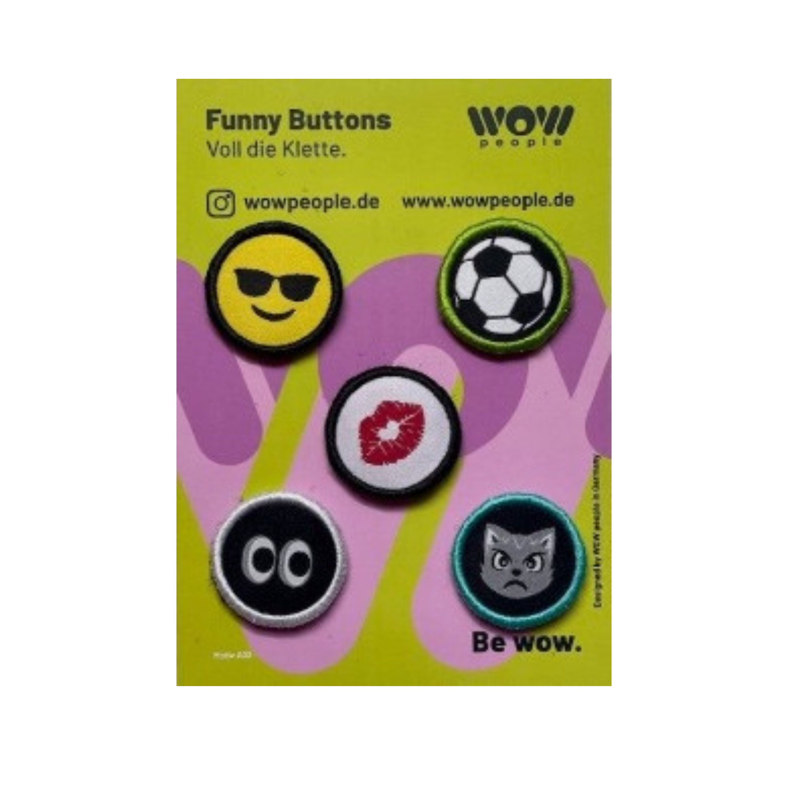 Funny Buttons zur individuellen Gestaltung (5 Klettmotive)